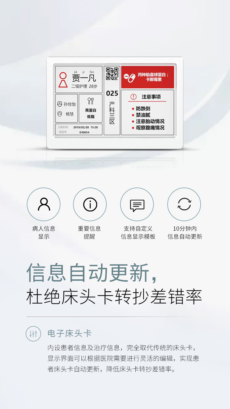 GVS提供的電子床頭卡 GVS提供的電子床頭卡